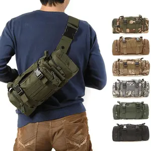 Military-style Camouflage Outdoor 3P Crossbody Waist Bag and Handbag, Casual Sports Tactical Use Shoulder Camera Bag, Backpacks, Durable Outdoor Hiking, Perfect for Military Enthusiasts