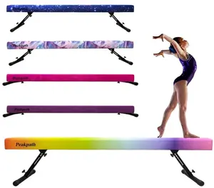 8FT Adjustable&Foldable Gymnastics Balance Beam,Home Gym Equipment,Easy Assembling and Storage,No Tool Require,for Kids Children Girls Training