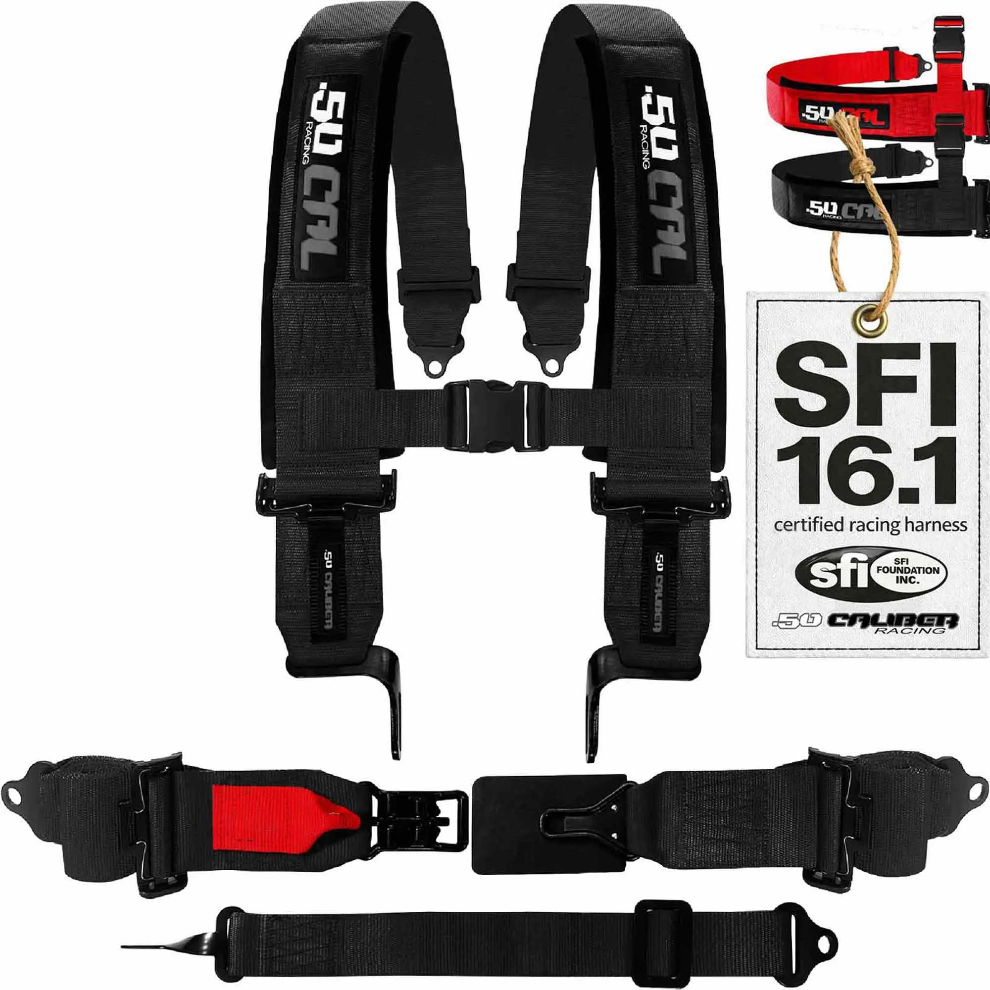 50 Caliber SFI Racing Harness 5 Point, 2" & 3" with Latch Release for UTV Enthusiasts