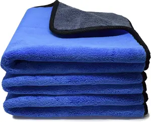 Microfiber Towels for Cars 3 Pieces 500 GSM Polishing Cleaning Home Car & Motorbike 12 x 12 Inches 30x30cm Absorbent Soft Fluffy