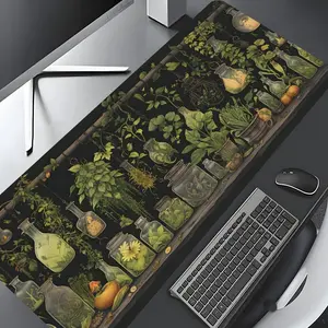 Witch Plant Potions And Plants Design Extra Large Gaming Mouse Pad,Aesthetic Desktop Drotection Pad,Washable Rubber Pad Non-Slip Lock Edge Multi-Size Mouse Pad Suitable For Home Office, Desktop Accessory, Desk Accessories,Good Gift for Family and friends