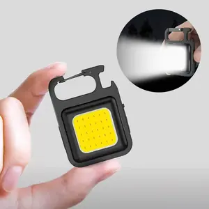 Rechargeable High Brightness COB Keychain Light, Multifunctional LED Camping Lamp, Magnetic Portable High Lumen Emergency Led Flashlight for Camping and Emergencies