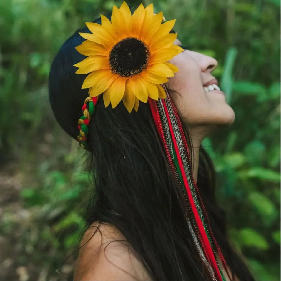 Handmade Sunflower Halo Headband Multiple Color Variations Retro Hippie Festival Fashion