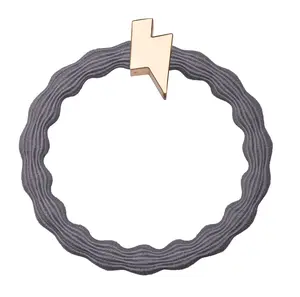 Gold Lightning Bolt - Dark Lilac Grey