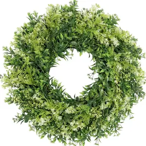 28 Inch Large Eucalyptus Wreaths for Front Door Artificial Green Leaves Greenery Indoor Wreath Home Porch Window Wall Farmhouse Door Decorations Summer Fall All