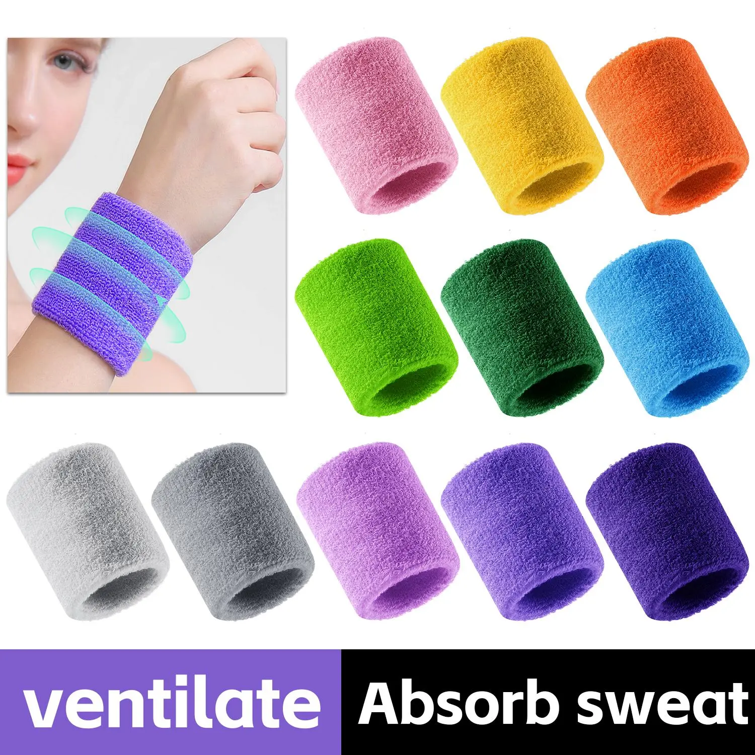 1/2PCS Fitness Wristband, Tennis/Basketball/Volleyball Wrist Support, Sports Protector Sweatband, Gym Wrist Guard