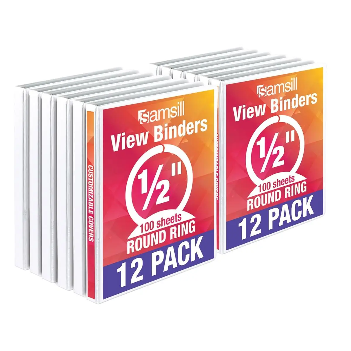 Samsill 0.5 in. Economy View Binder - White, Pack of 12