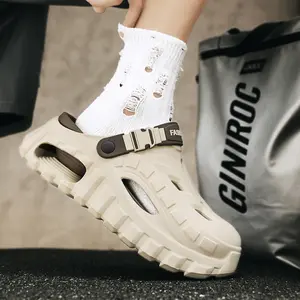 Men's Thick Sole Chunky Clogs Sandals, Trendy Two-Way Closed-Toe EVA Shoes for Summer Outdoor Beach Street Casual Wear loafers men