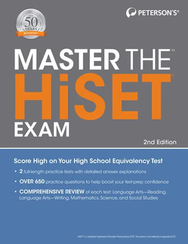 USED Book - Master the Hiset Exam, 2nd Edition by Peterson's (Paperback) - english