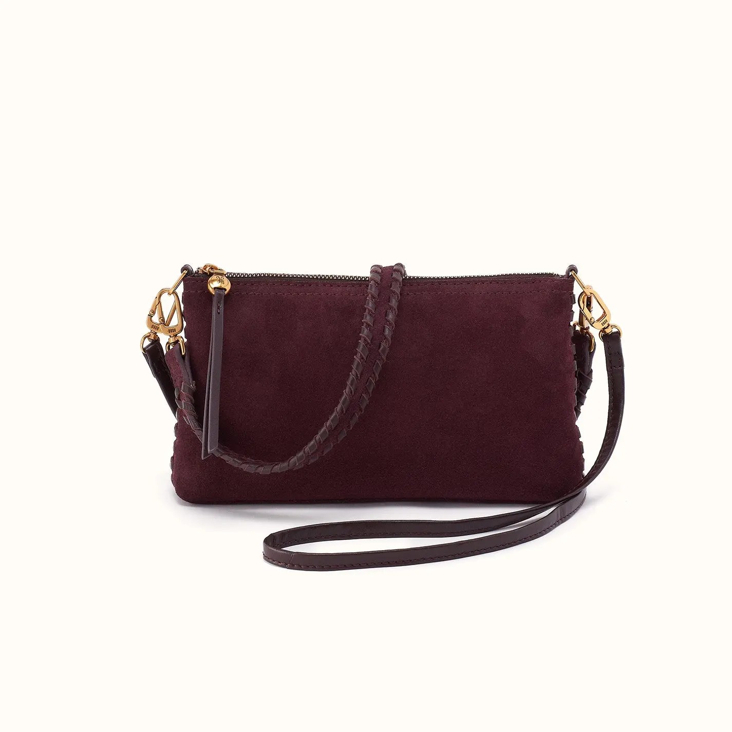 Women's 3-Way Convertible Suede Leather Crossbody Bag - Darcy, Dark Cherry, Three Ways