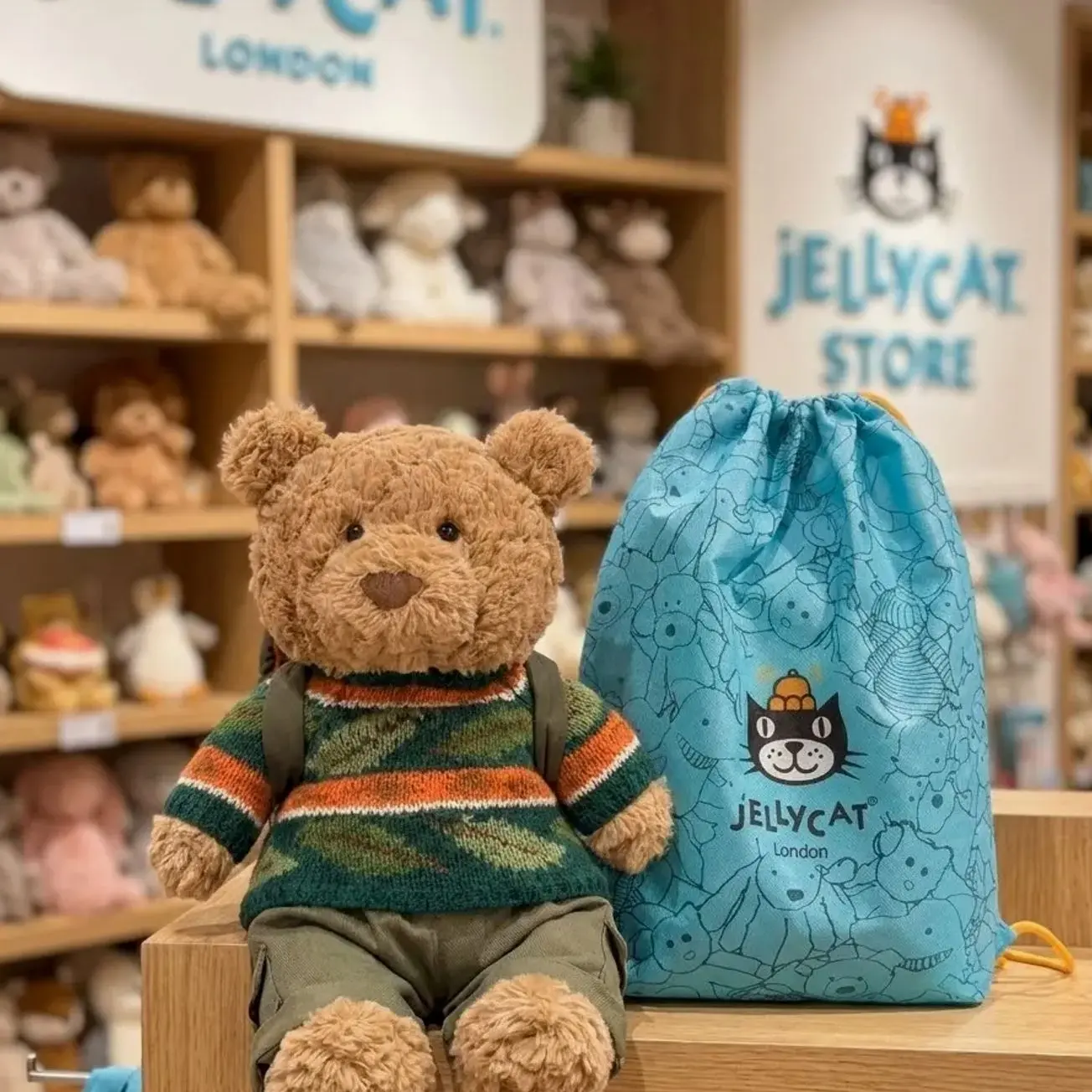 Official Jellycat Bartholomew Bear 'Hiking' Plush | In Stock USA  | Free Original Jellycat Gift Bag