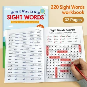 English High Frequency Sight Words Writing Practice Book A4 Size, Essential Vocabulary Learning Tool for Students, Ideal for Language Education, Visual Learning Tools