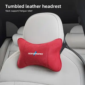 Car Suede Headrest Neck Support Auto Seat Accessories For BMW Performance F25 F26 F15 F16 E90 E91 E92 E60 E84 G22 G32 F13 F36 G30 G20 G11 G12 F80 F82 F90