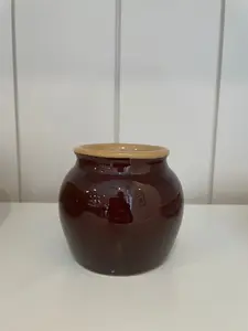 Small Vintage Ceramic Bean Pot