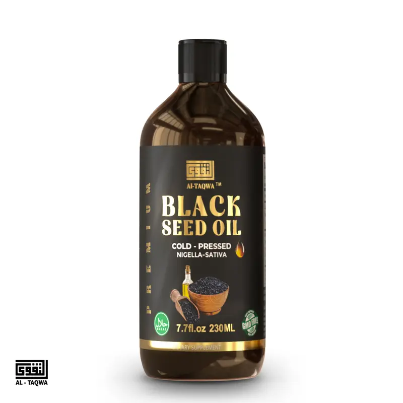 Organic Black Seed Oil (7 oz Glass Bottle) Dietary Supplement - Hair Growth Vitamins, Fitness Healthcare Vitamin for Adults, Natural Remedies for Nail Support, Joint Pain Relief, Metabolism Boost, Beauty Products, Liquid
