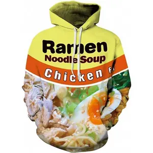 TOPKeasmto 3D Ramen Chicken Noodle Soup Hoodie/Sweatshirt for Men & Women, Cotton, Cute & Cool, Menswear, Polyester