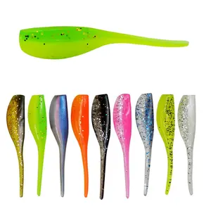 60pcs Double-Colored Needle Tail Micro Frog Soft Lures - 1.97 Inch/1g Mixed Color Weedless Wriggling Baits for Bass, Pike, Perch - Bag-Pack Fishing Lures for Freshwater & Saltwater, Outdoor Fishing Accessories, Vibrant Lure Design, Flexible Lure Material