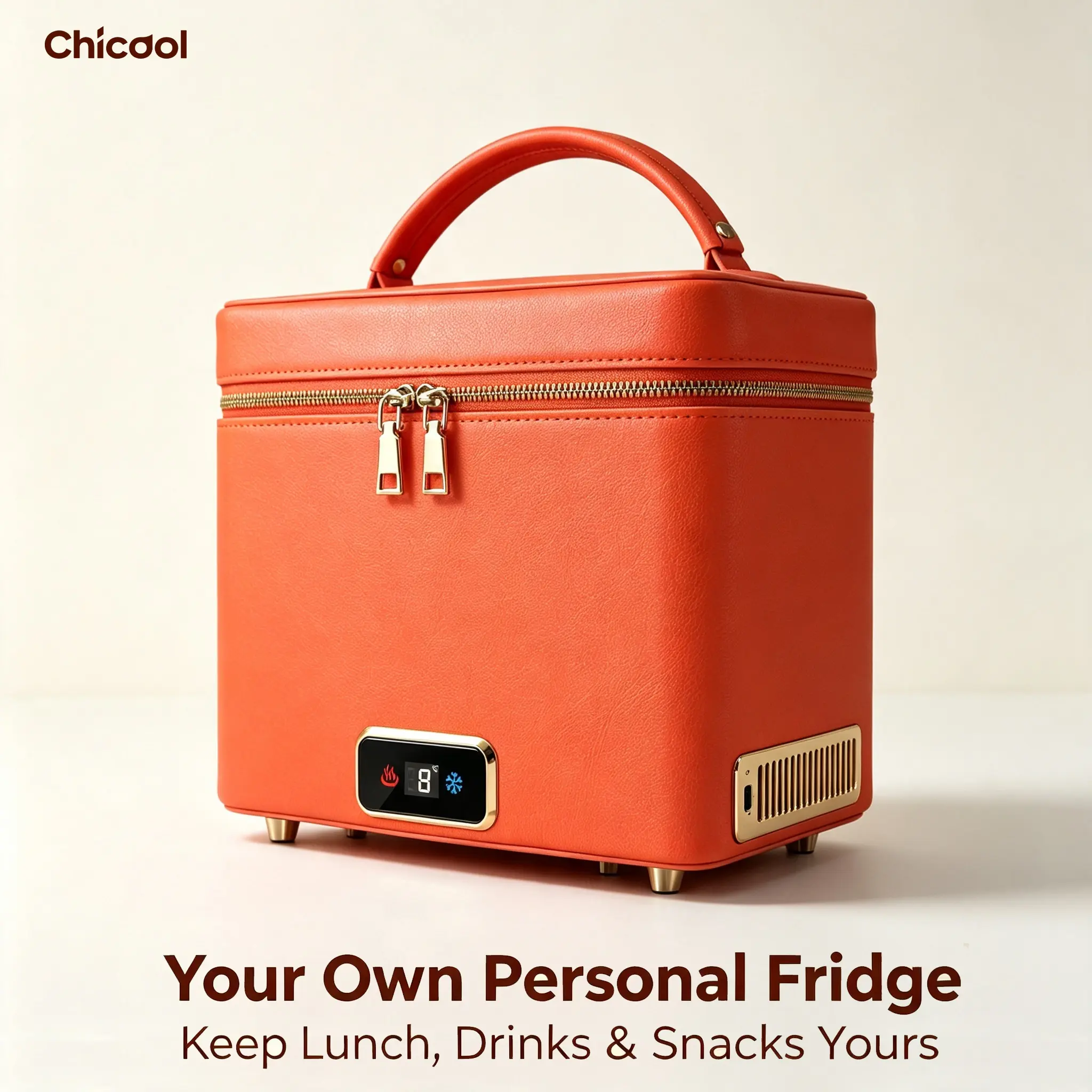 Chicool 5L Mini Fridge with Portable Handle - Semiconductor Dual Temp Control Portable Electric Cooler & Warmer Lunch Bag, 110V/12V/Power Bank Compatible for Home & Car, Office Shift Work