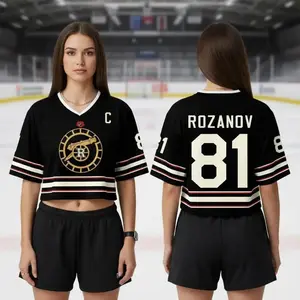 Heated Rivalry Crop Top Football Jersey, ROZANOV & HOLLANDER football Jersey, Connor Storrie Shirt, Ilya Rozanov Shane Hollander
