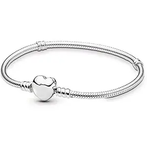 Charm Bead Bracelet Women Original Rose Gold Charm Heart Bracelet Bracelet Snake Chain DIY Jewelry