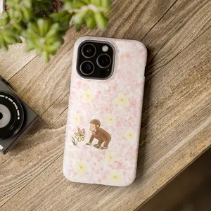 Cute Curious George Phone Case - Aesthetic Floral & Nostalgic Design for iPhone | Cover for IPhone 16 15 14 13 12 SE Max Pro Samsung galaxy, Gift for her