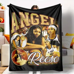 Angel Reese Flannel Blanket UltraSoft Lightweight Warm Basketball Star Athlete Print Perfect for Sports Fans College Dorm Decor Game Day Cozy Throw Relaxing at Home Travel or Showing Team Spirit Unique Gift tiktokshopspringglowup
