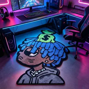 Creative Cartoon Character Rug, Soft Foldable Non-Slip Carpet, Fashion Artistic Home Decor for Living Room Bedroom