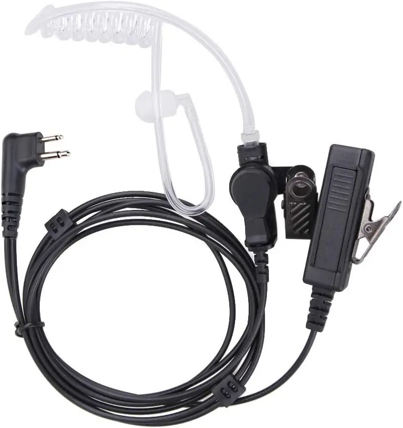 RDM2070D Earpiece for ,Compatible CLS1110 CLS1410 CP185 CP200D RDU4100 2 Way Radio Headset with Mic PTT 2 Pin FBI  Acoustic Tube  Walkie Talkie Headphone