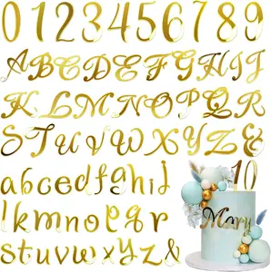 91 PCS Acrylic Alphanumeric Cake Decoration DIY Cupcake Decoration A-Z