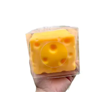 Large 10cm Giant Cheese Squishy Toy, Ultra Soft Slow Rebound Stress Ball, Realistic Swiss Cheese Cube Fidget Toy for ADHD, Autism, Anxiety Relief