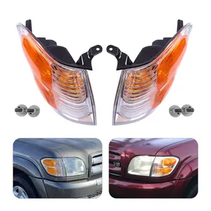 CNCEST Turn Signal Light Set for 2004 Toyota Tundra Plastic Lens Left & Right Side Set of 2 Yellow Clear Lens 12V 81520-0C020 81510-0C020