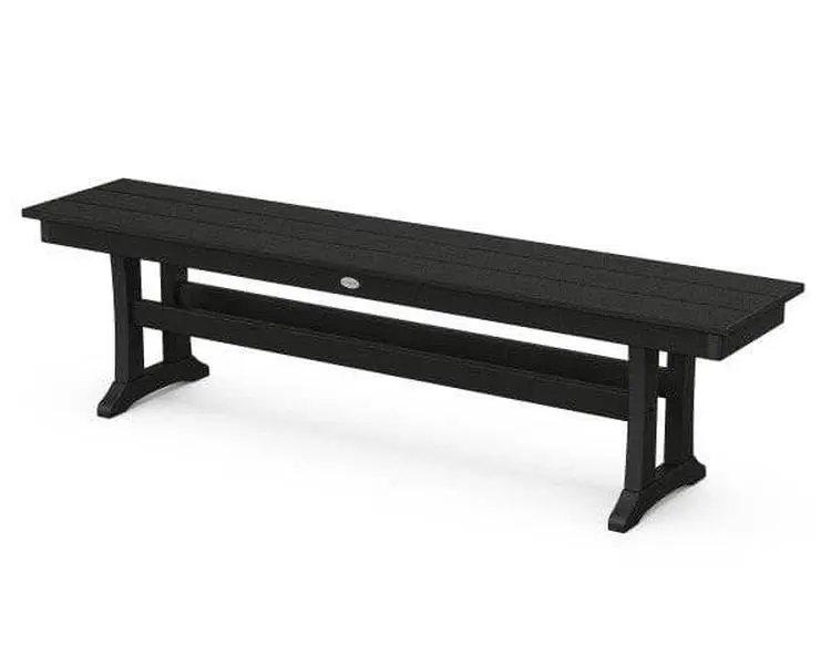 POLYWOOD Trestle 65" Bench in Black