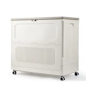 Flip-Top Storage Bin with Lid, 73L Large Capacity Plastic Collapsible Laundry Hamper, Portable Design for Easy Transport, No Assembly Required, Space-Saving Organizer for Clothes, Towels & Toys, Available in 1/2 Pack