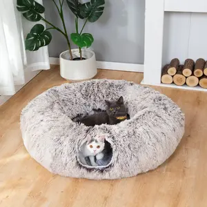 [Universal in All Seasons] Thickened Plush Cat and Dog Dual-purpose Bed - Foldable Tunnel Pet Nest, Winter Warm Cat Kennel, Creative and Comfortable Cat Bed