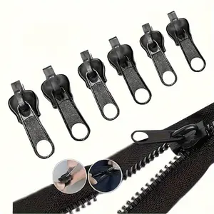 Zipper Fix Kit 6/12/18pcs - Easy-Install, Portable Emergency Zipper Repair Buckles in Black, Compatible with Various Clothing Sizes