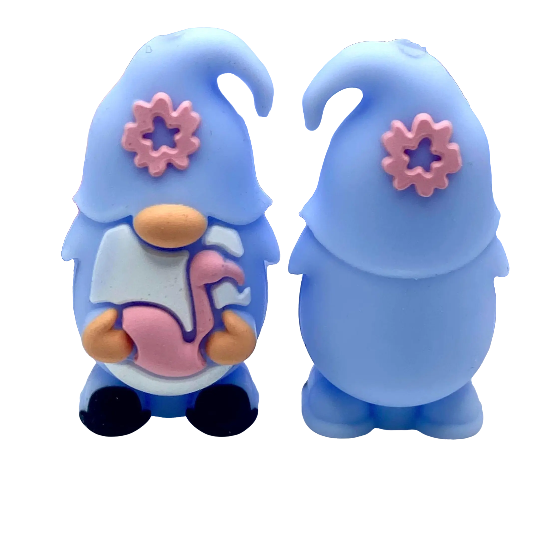 1pc Let's Get Flocked Up Gnomies 3D Silicone Focal Beads - Gnome Beads with Flamingo Craft Diy Beading Accessories