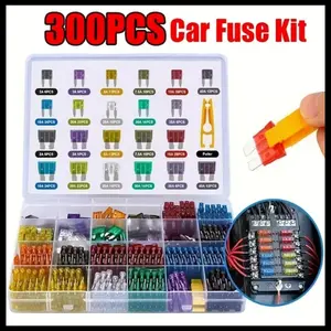 Car Fuse Kit, Car Fuse Circuit Detection Pen Tool, Multipurpose Car Blade Fuse Set with Box Clip Combination, Professional Car Repair Tool, Car Circuit Tester, Automotive Circuit Tester