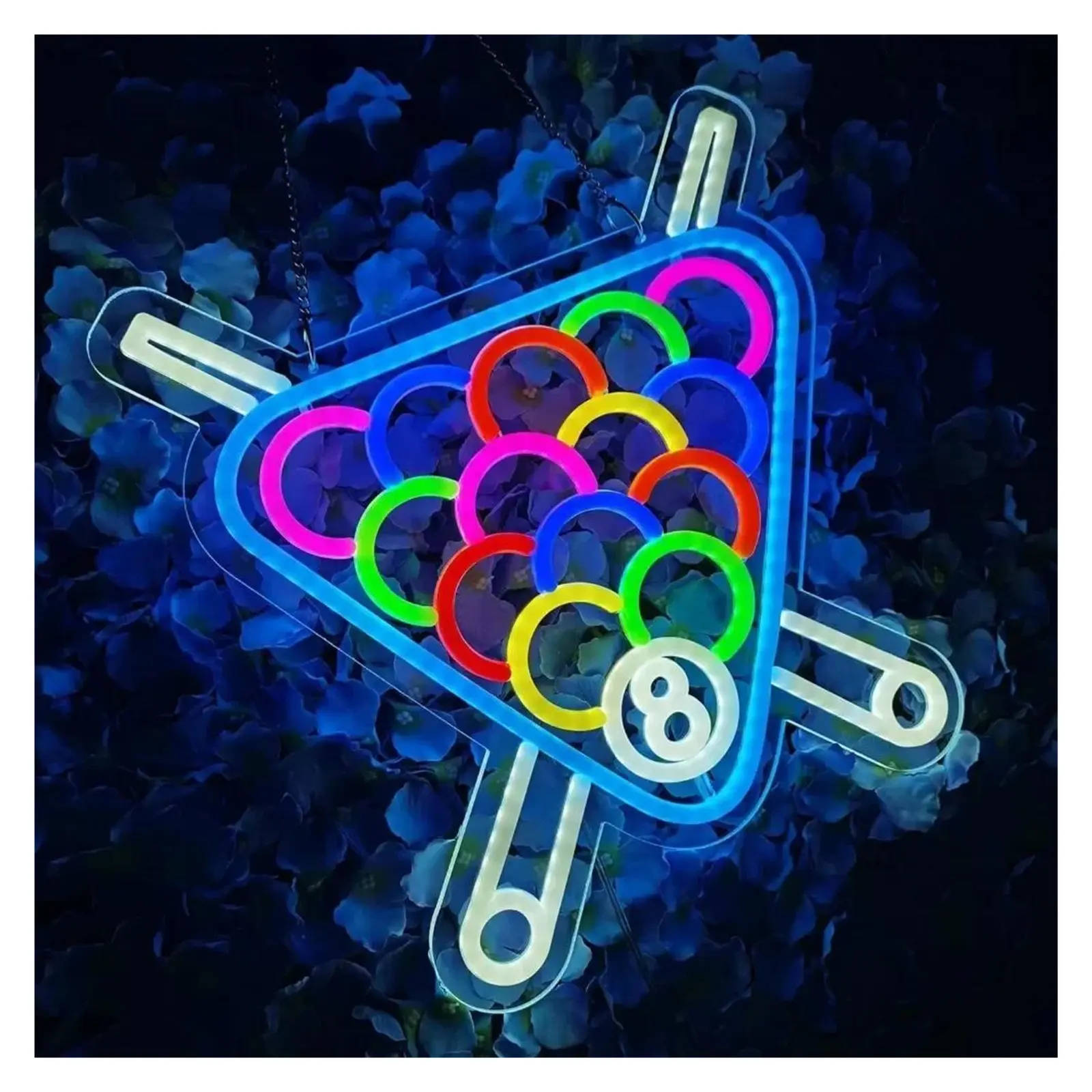 Sign Illuminated Billiards Neon Sign USB Powered Dimmable Sign Light For Billiards Hall Game Room Party Wall Light Up Signs Decoration 33cm×31.6cm