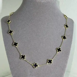14k gold clover necklace