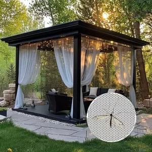 Breathable White Tulle Mosquito Mesh: Elegant Outdoor Netting for Backyard Gazebo & Patio, Sheer Bug Screen for Pergola, Rod Pocket, Height Adjustable