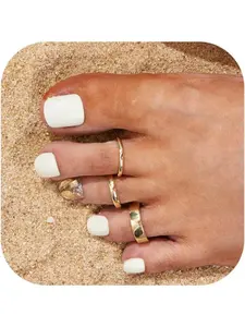 3Pcs Toe Rings for Women Non Tarnish 14K Gold Filled Toe Rings Set Fashion Stackable Rings Daisy Flower Hug CZ Band Adjustable Toe Ring Summer Beach Foot Jewelry Adjustable Open Rings
