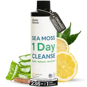 Atlantic Naturals - 1 Day Colon Cleanse Full Body Detox Drink - Sea Moss Supplement for Women & Men, Gut Health, Kidney & Liver Immune Energy Enhancer Gut Cleanse - Lemon Flavor Juice, 8 fl oz
