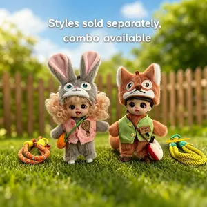 Cartoon Animal Character Plush Doll Keychain, Dual-use Bag & Table Ornament, Cute Gift, Multiple Styles Available