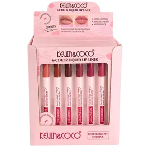 Sets de Delineador de Labios Líquido en 6 Colores Kevin & Coco - Venta al por Mayor Display 6 Sets (KC1731)