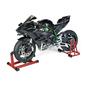 1/6 Scale H2R Alloy Diecast Motorcycle with Sound & Light Features High Gloss Spray Finish Rubber Tires Premium Collectible Gift (Black H2R)