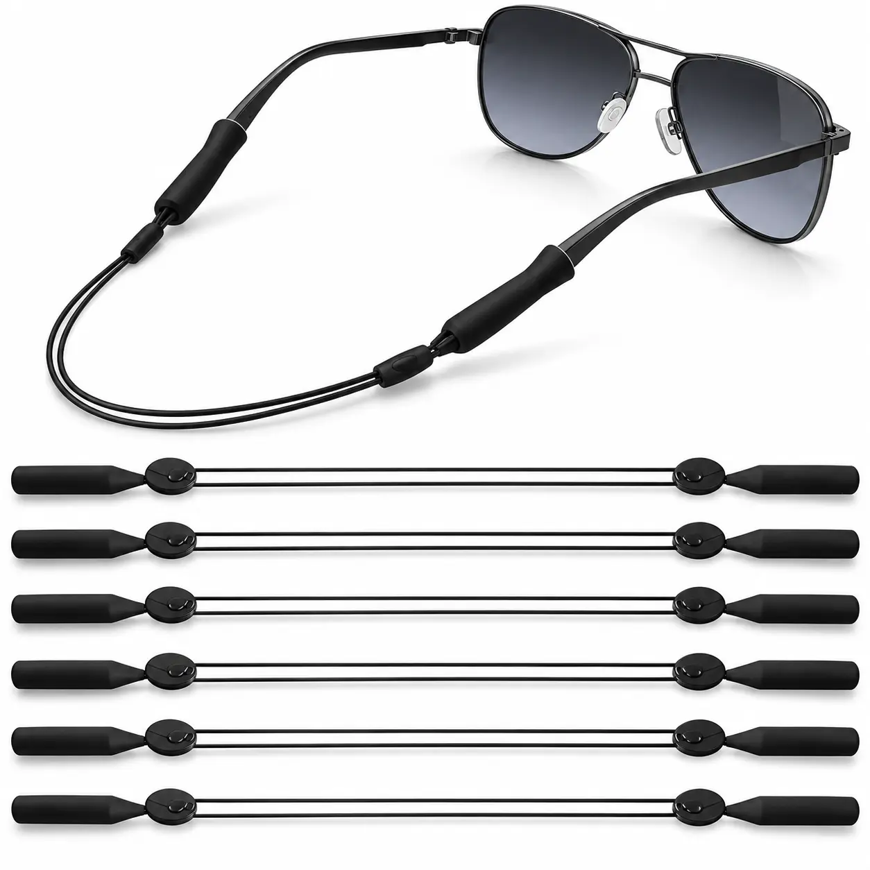 1 Pack Adjustable Glasses Strap for Sunglasses & Eyeglasses, No-Slip Eyewear Retainer for Men and Women, Lightweight Flexible Glasses Holder for Sports, Travel & Everyday Use