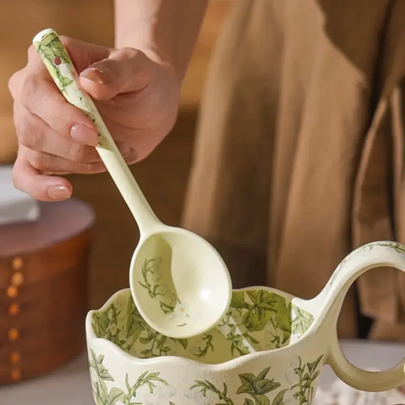 Happy Lily of the Valley-Ceramic spoons, environmentally friendly and mildew-resistant