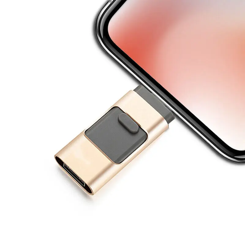 4in1 USB 3.0 Flash Drive for iPhone Type-C, 128GB/256GB/512gb/1tb, OTG Pen Drive, Thumb Drive, Micro USB Stick, USB External Memory for iOS Android
