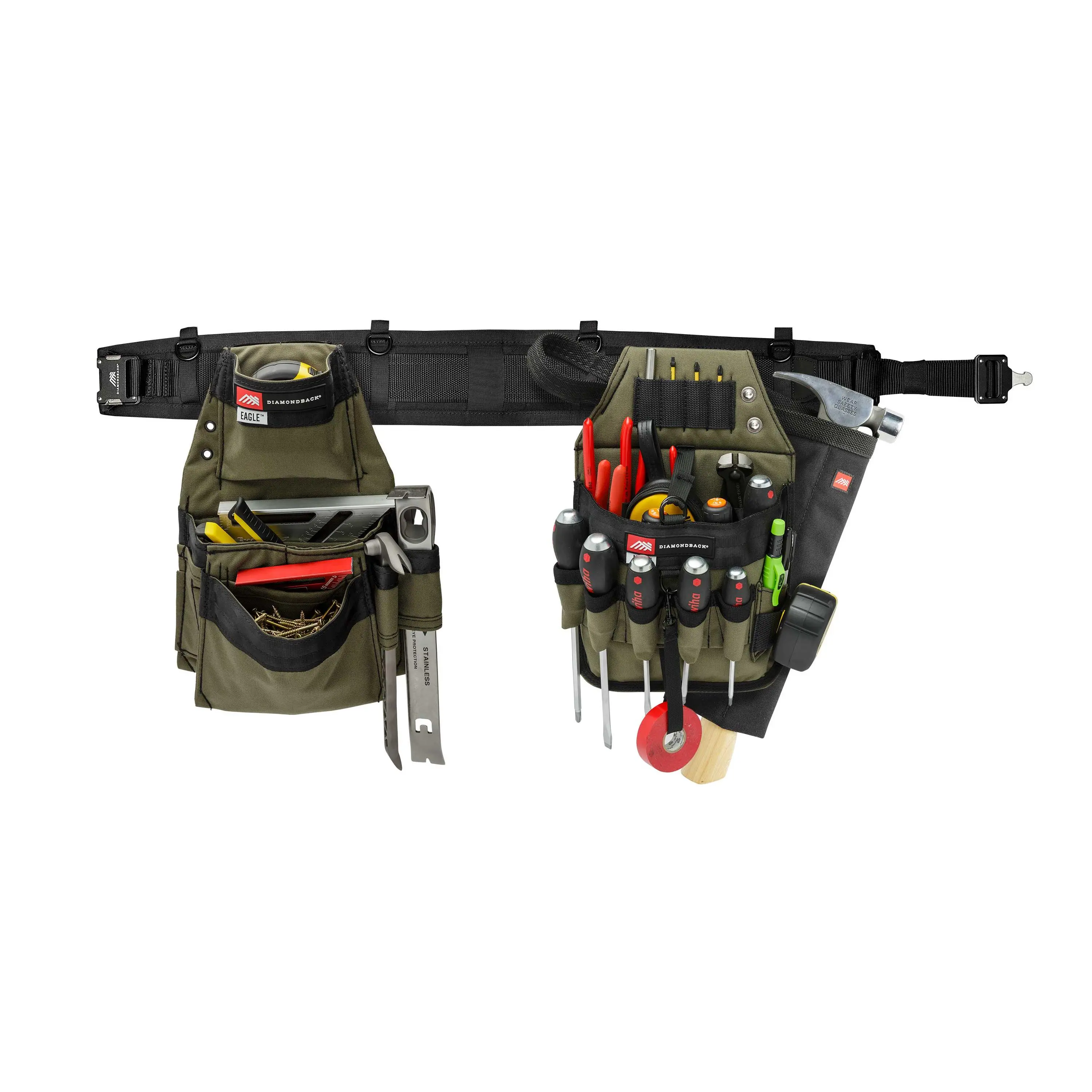 Classic Spark Toolbelt System, Diamondback-Eagle Compatible Tool Belt with Clip, Flatbar/Hammer Holster Compatibility
