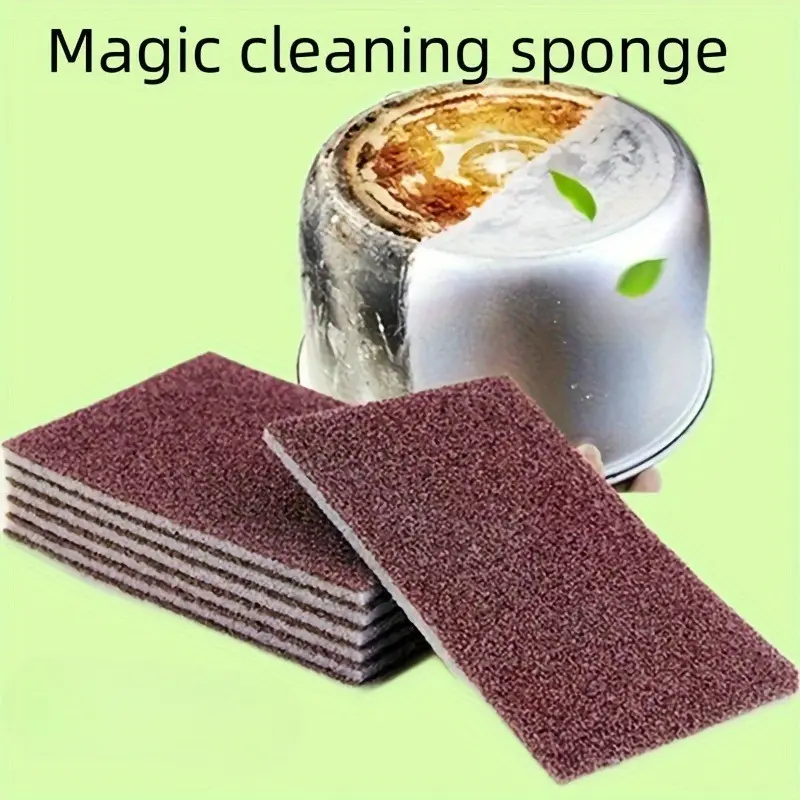 5/10pcs Scrub Sponge Pads, Sponges For Cleaning, Scrubbing Pads, Heavy Duty Scrubber, Pot Bottom Cleaner, Stains Cleaning Tool, Dish Washing Sponges, Disinfection Cleaning Tools, Kitchen & Restaurant Supplies